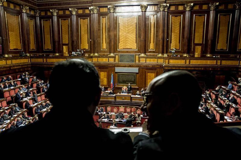 foto IPP/Raffaele Verderese Roma 16/2/2016, Senato della Repubblica votazioni per il DDL sulle unioni civili (decreto Cirinna') nella foto panoramica dell' emiciclo