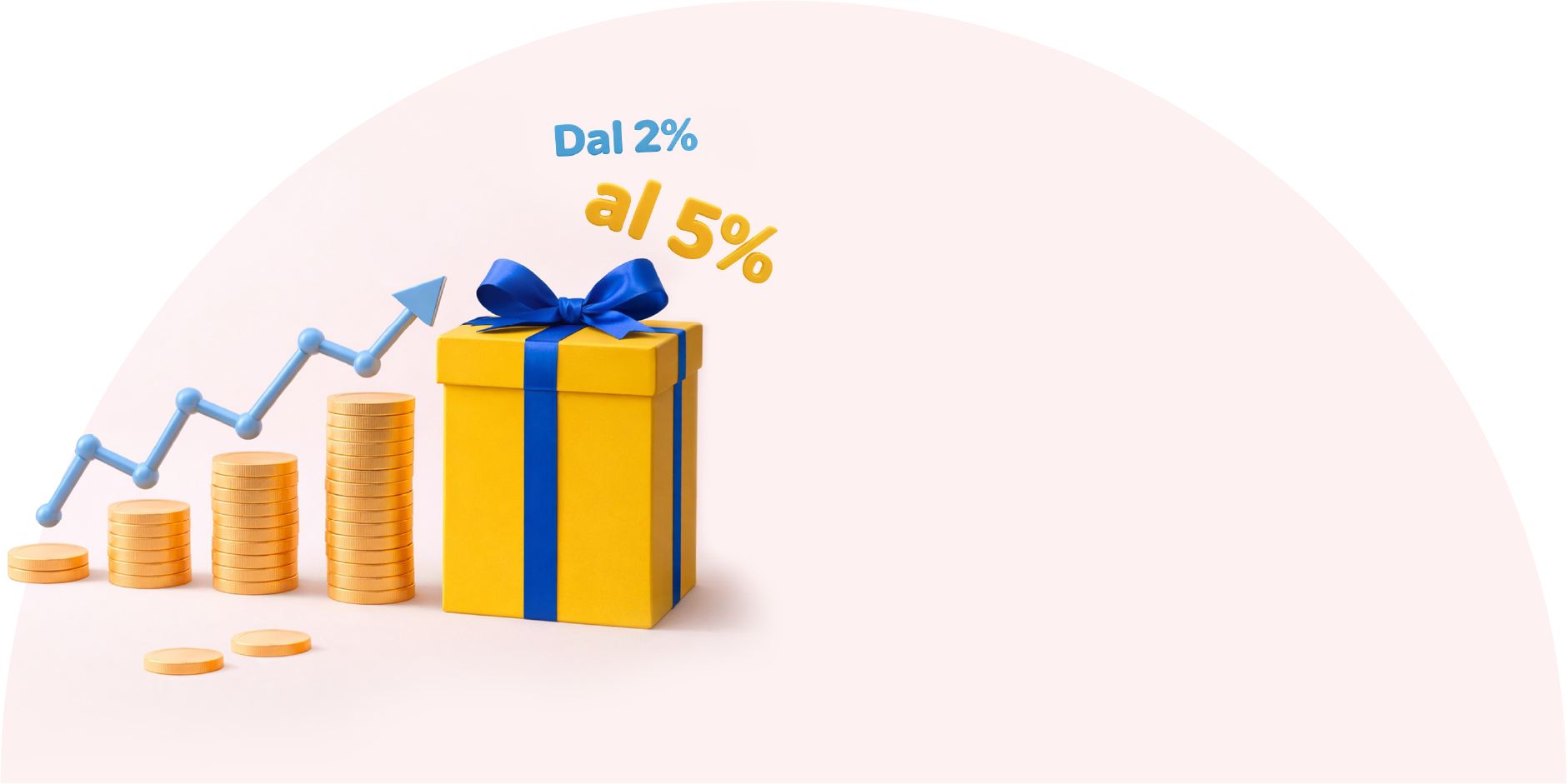 grafico con pacco regalo giallo blu