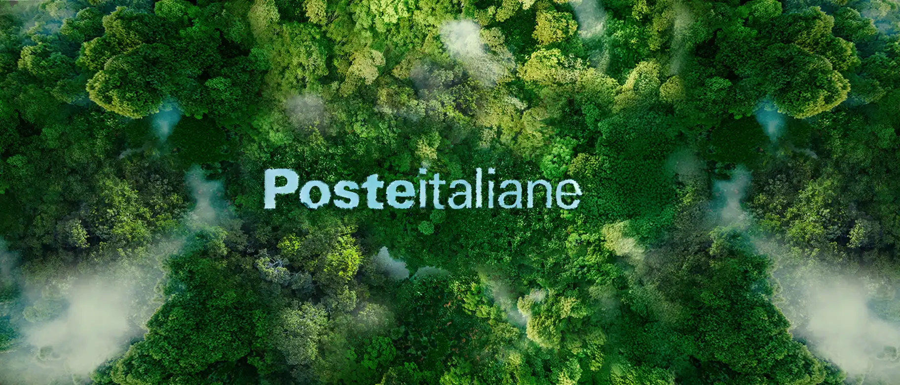 Vegetazione e logo Poste Italiane