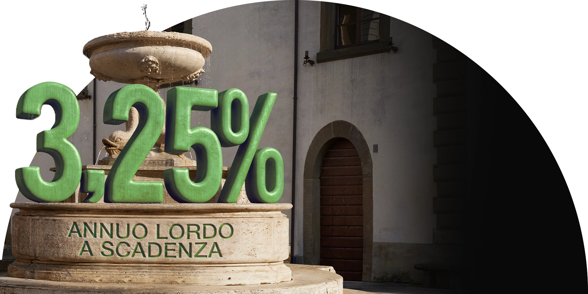 fontana con tasso gigante verde