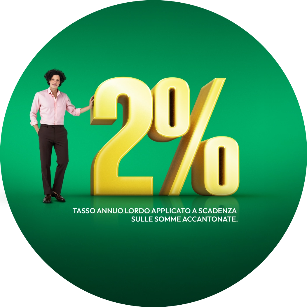 Deposito Supersmart Premium, 2% tasso annuo lordo applicato a scadenza sulle somme accantonate