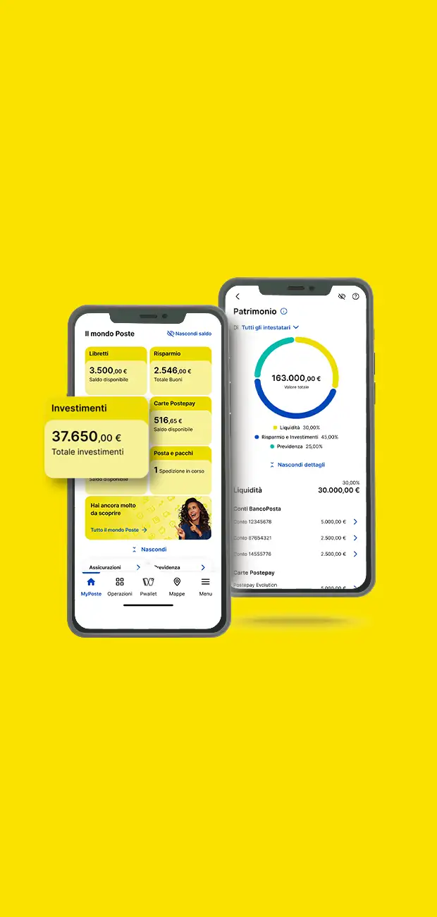 Schermo del cellulare su sfondo giallo