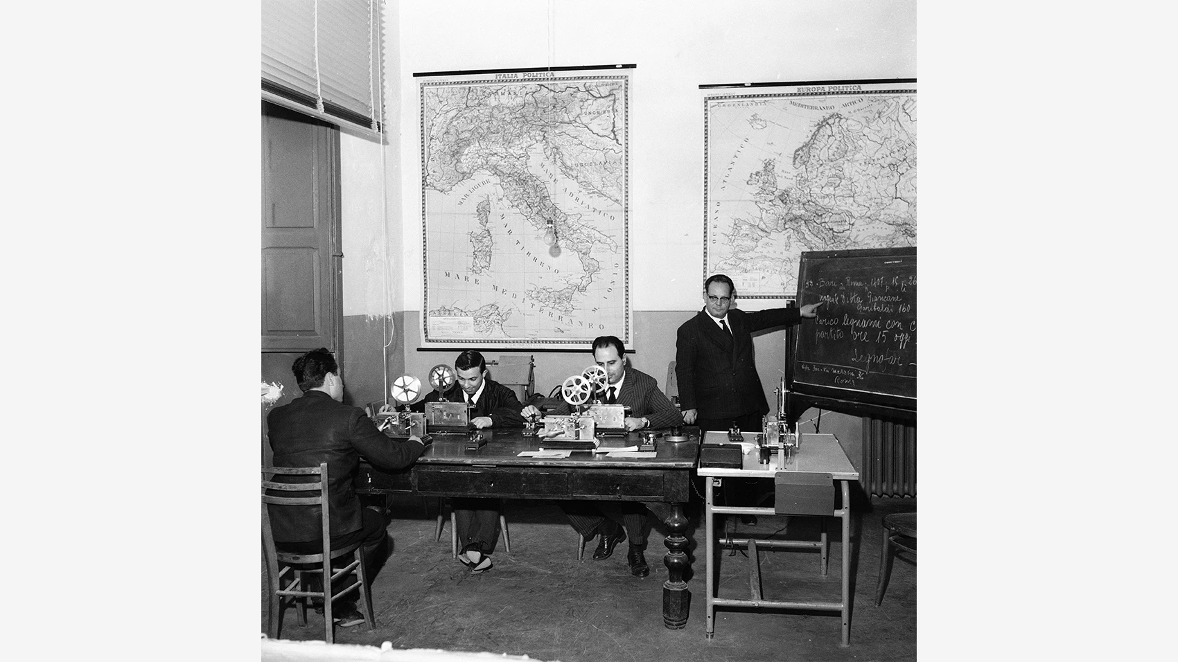 Uso del telegrafo morse nel 1955