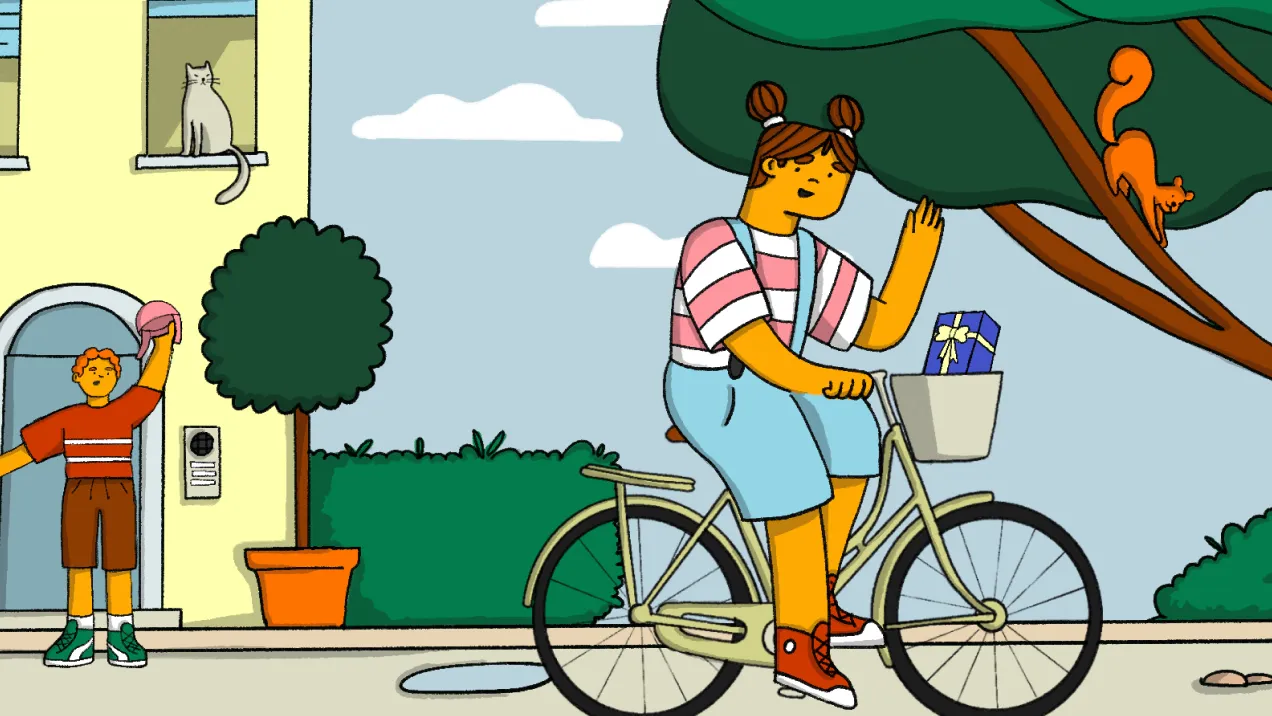 Rosy in bici