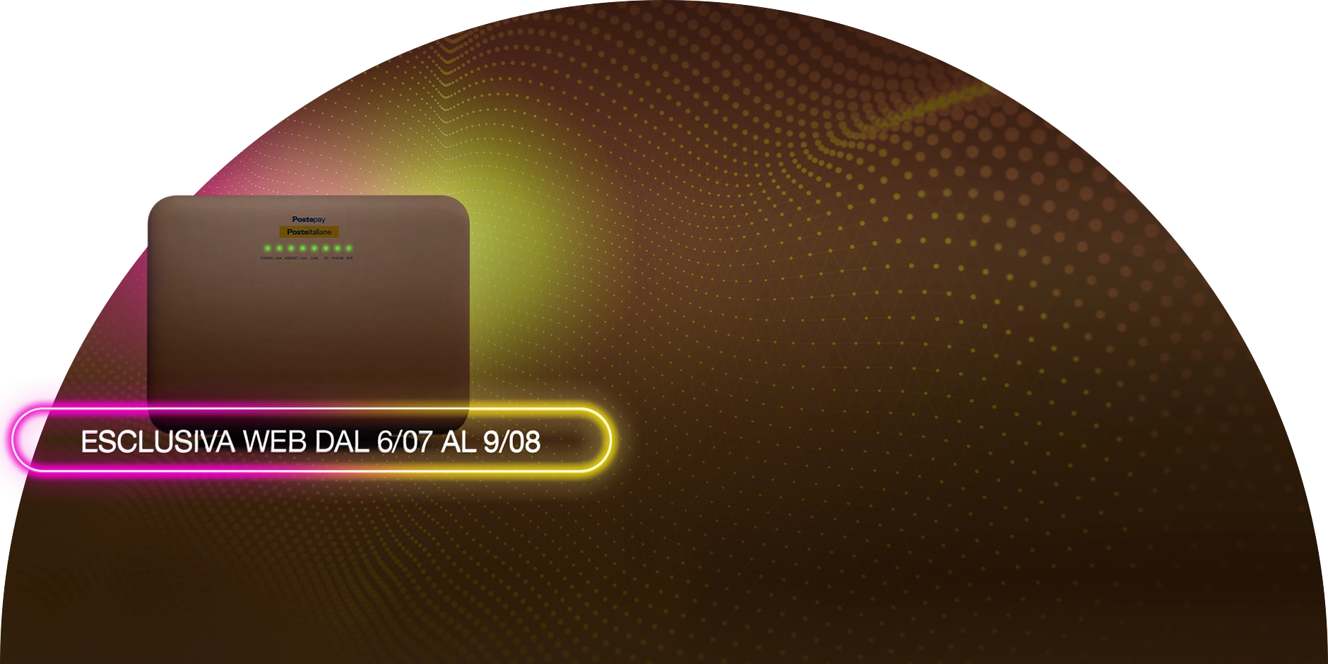 modem su sfondo scuro fluo