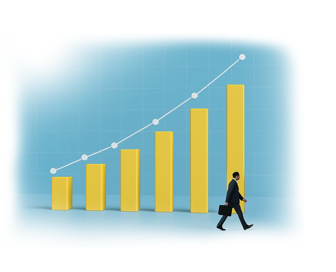 uomo davanti a grafico