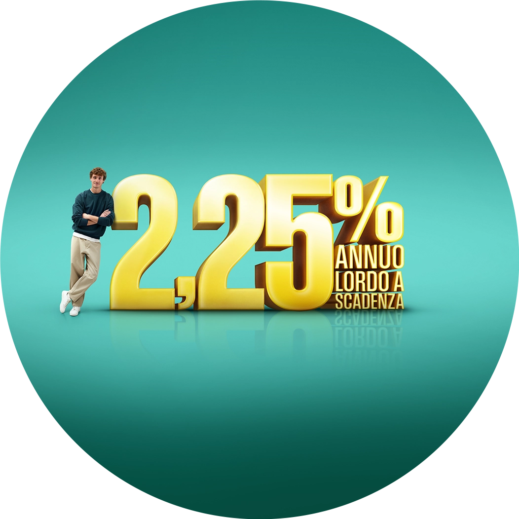 2,25% annuo lordo a scadenza