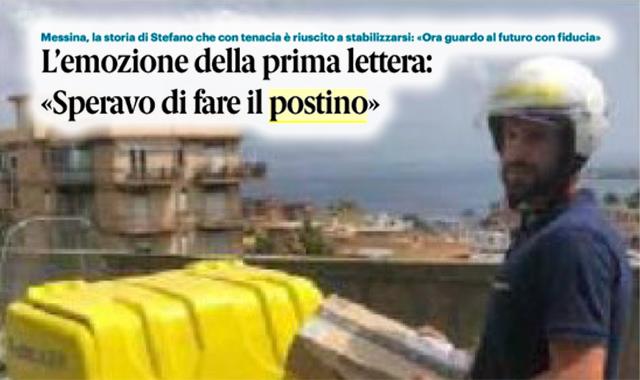 Messina, Stefano e l’emozione della prima consegna: “Sognavo di fare il postino”