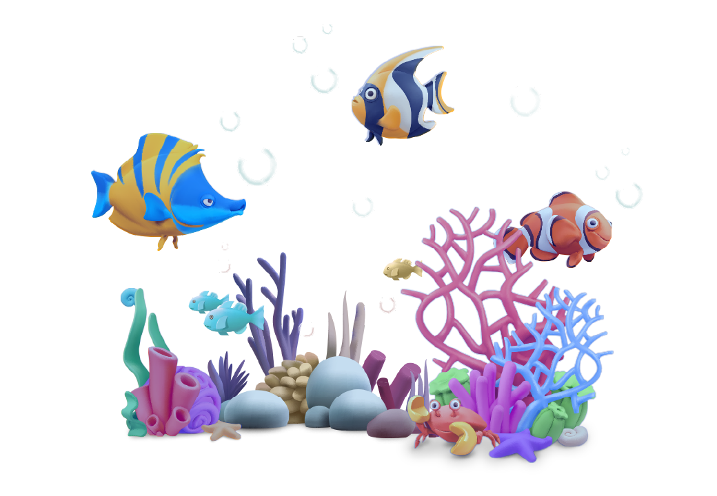 acquario con pesci e coralli
