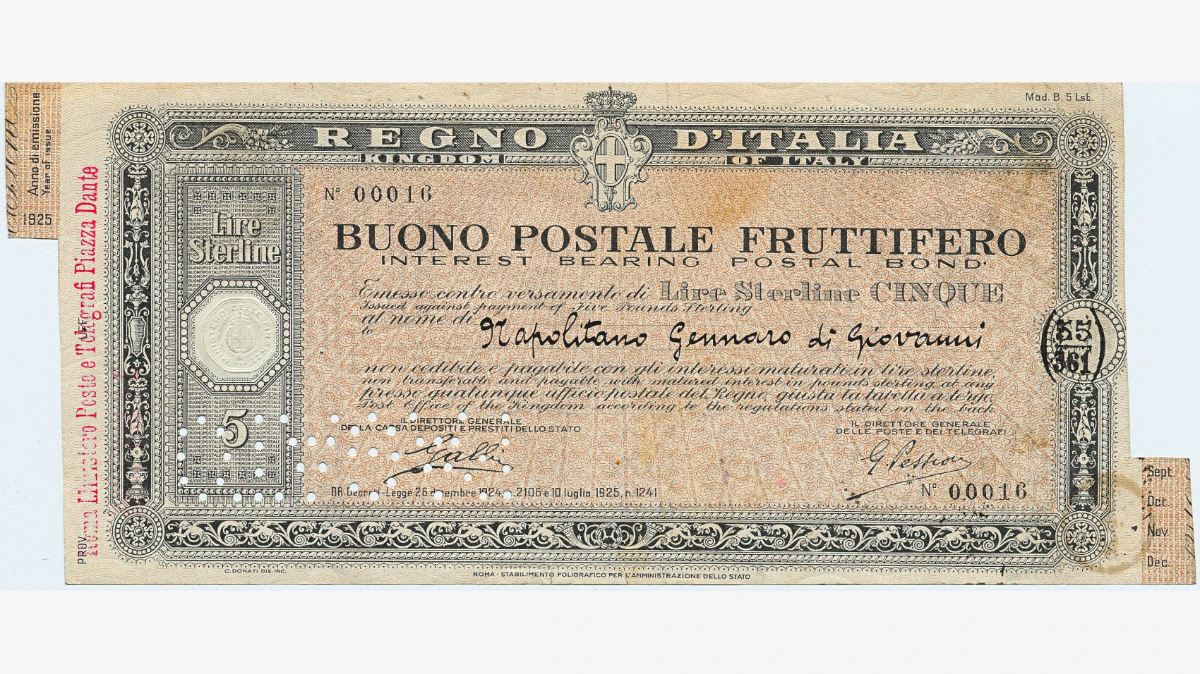 Buono postale emesso in sterline
