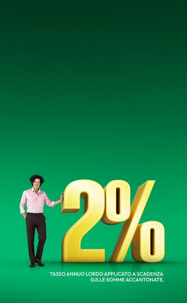 Deposito Supersmart Premium, 2% tasso annuo lordo applicato a scadenza sulle somme accantonate