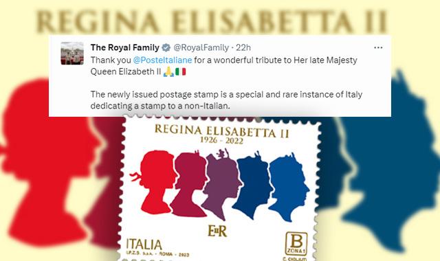 La Famiglia Reale inglese ringrazia Poste Italiane per il tributo alla Regina Elisabetta