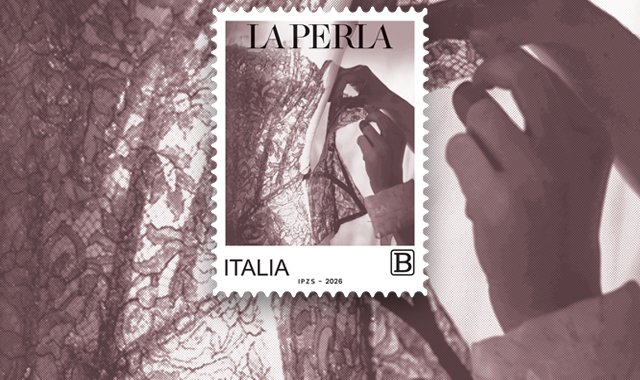 Un francobollo dedicato al marchio di intimo di lusso La Perla 