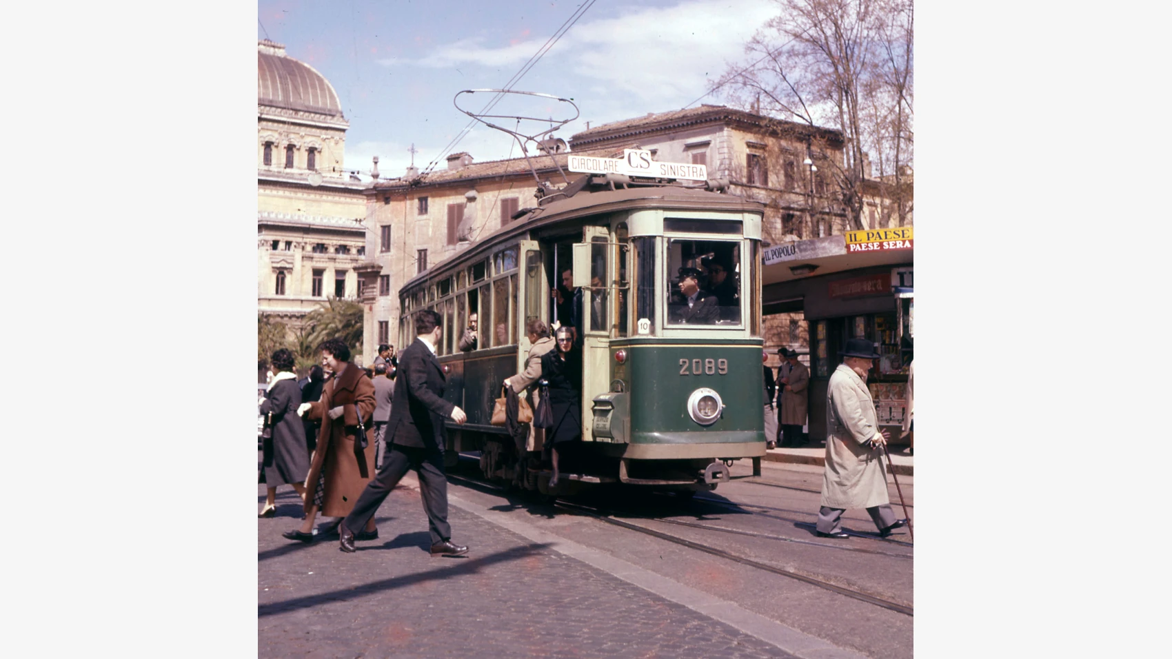Tram a Roma con cassetta di impostazione