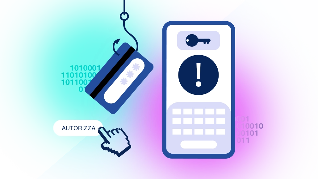 Cellulare con icona carta su sfondo colorato