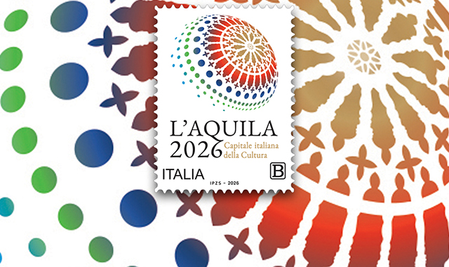 Un francobollo per L’Aquila Capitale italiana della Cultura 2026