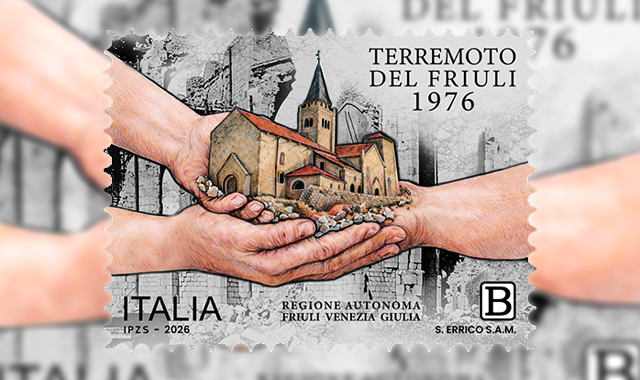 Un francobollo per i 50 anni dal terremoto del Friuli