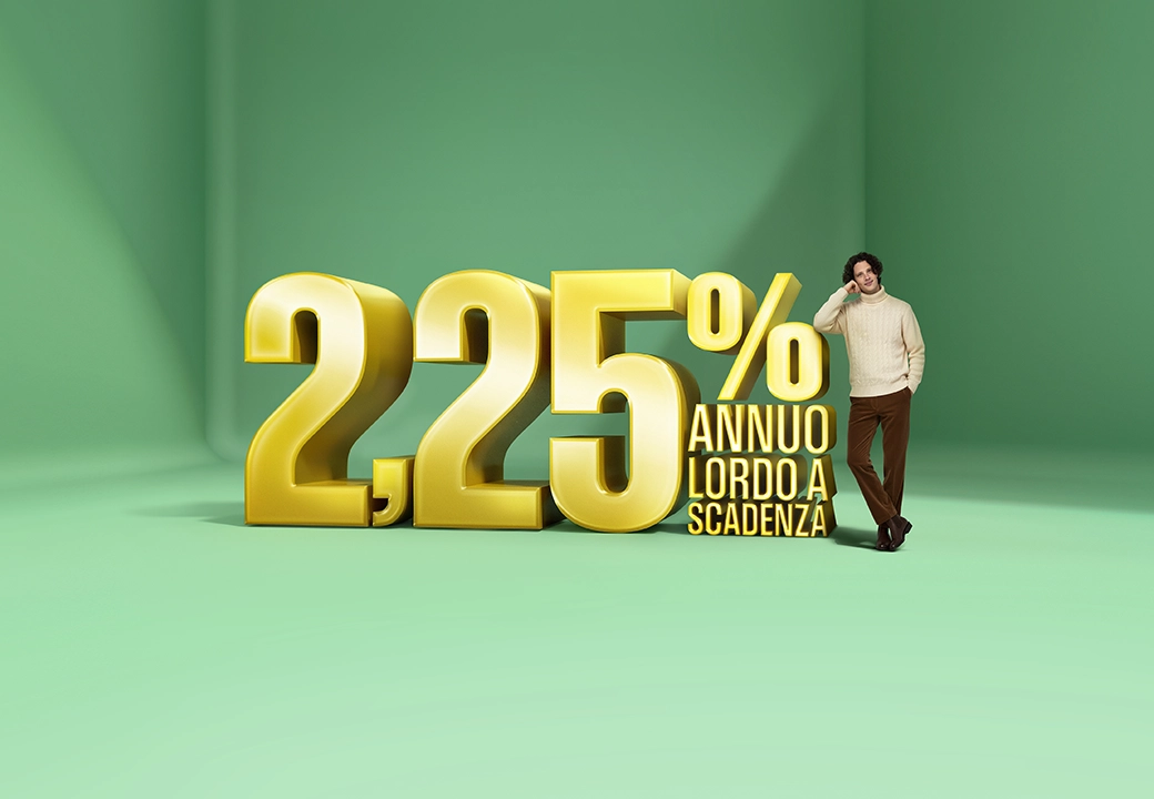 ragazzo appoggiato a gigante percentuale