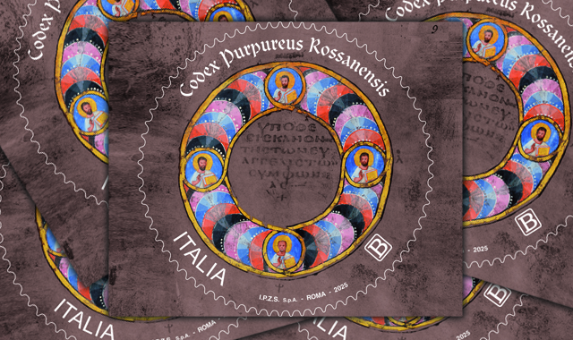 Un francobollo celebra il Codex Purpureus Rossanensis, capolavoro del patrimonio culturale italiano