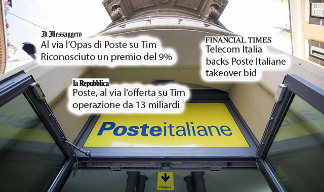 Dal Financial Times a Repubblica: ecco l'opas di Poste su Tim 