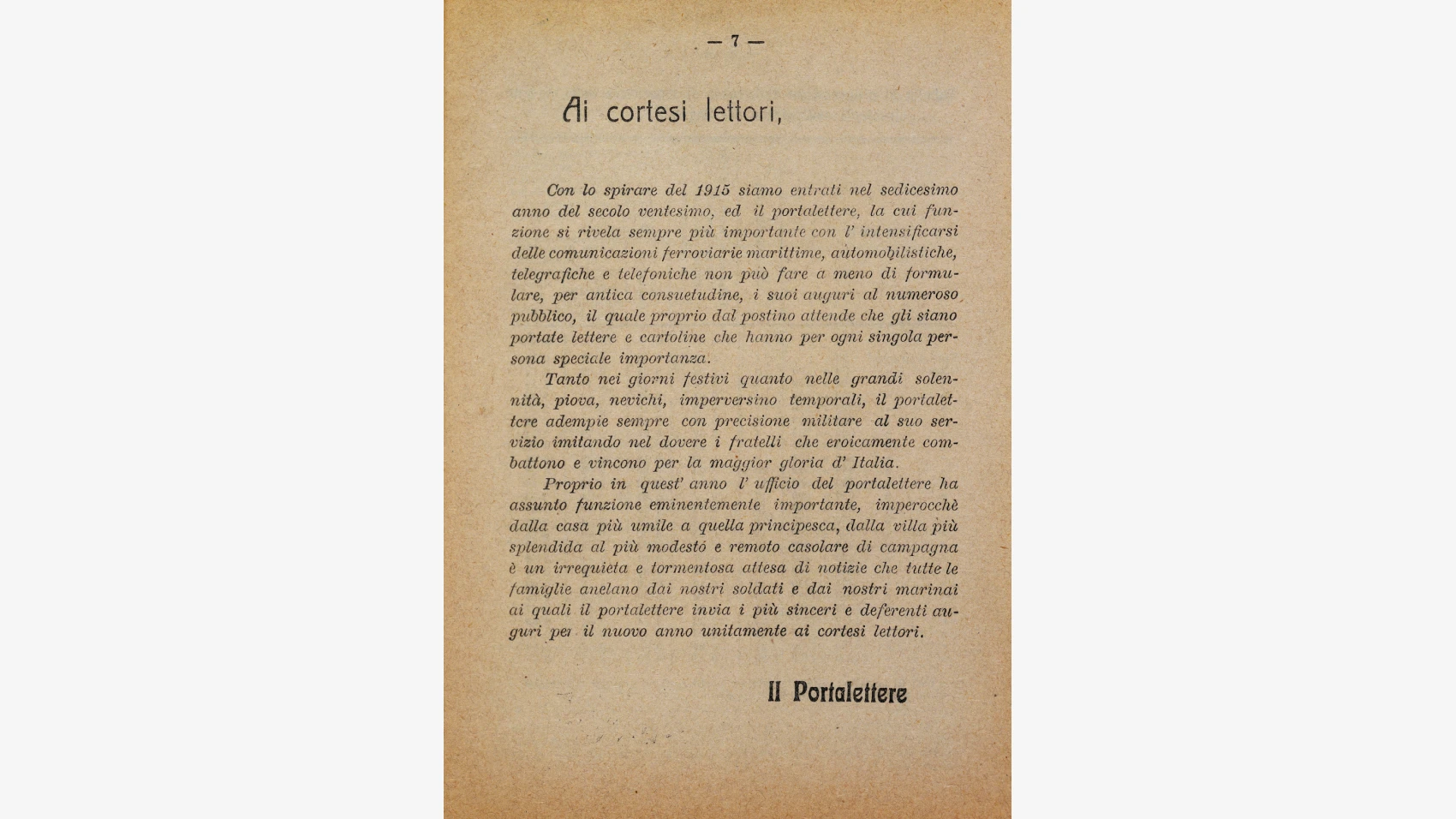 Lettera di auguri del 1916