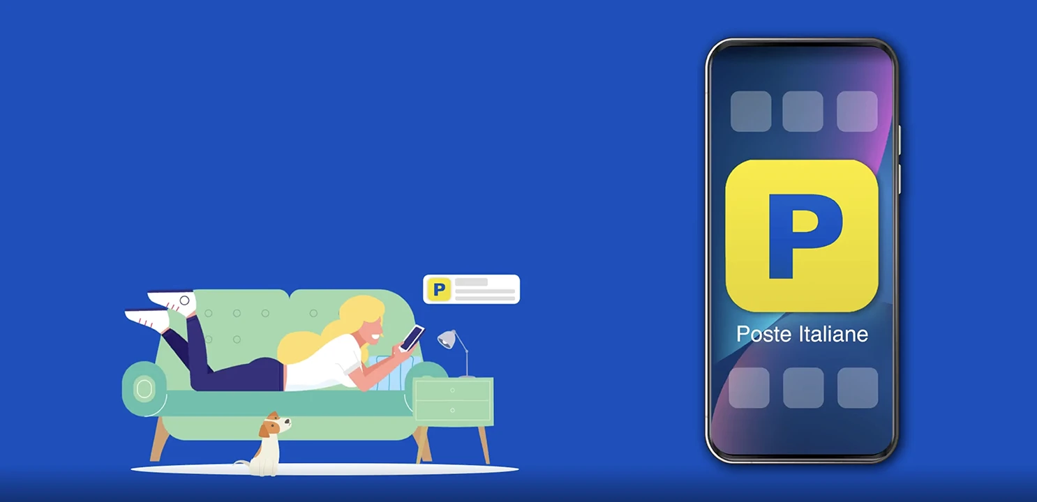 Grafica di una donna stesa sul divano con lo smartphone in mano