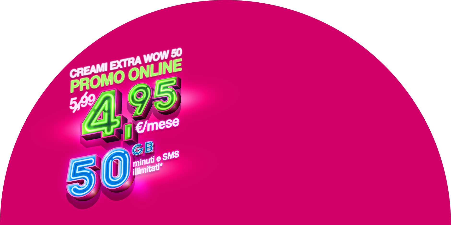 prezzi fluo su sfondo fucsia