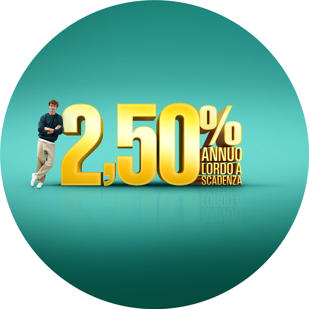2,50% annuo lordo a scadenza