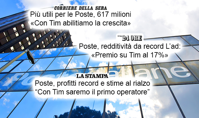 Il trimestre record di Poste sulla stampa nazionale, Del Fante: “Con Tim abilitiamo la crescita” 