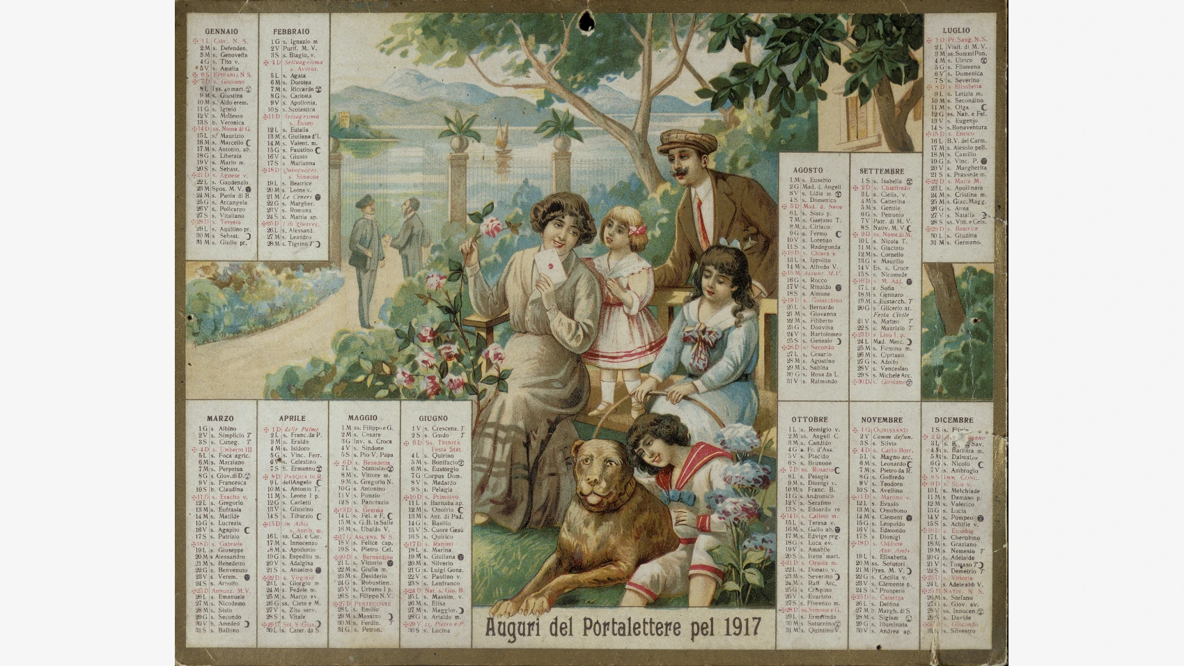 Calendario postale del 1917