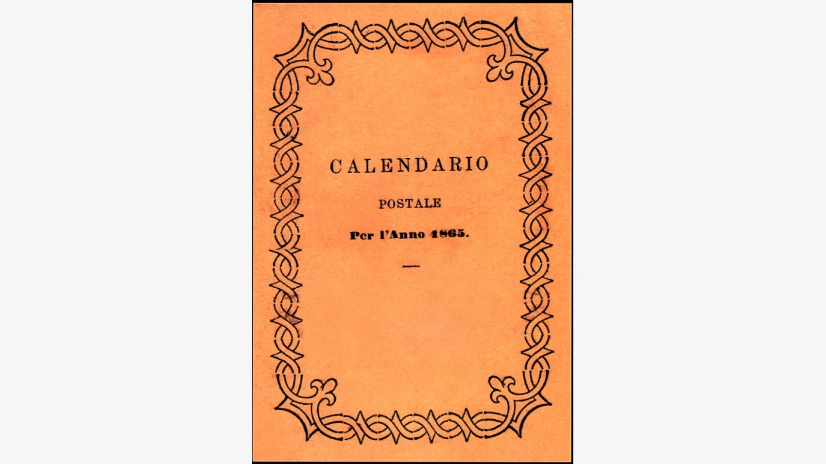 Calendario postale del 1865