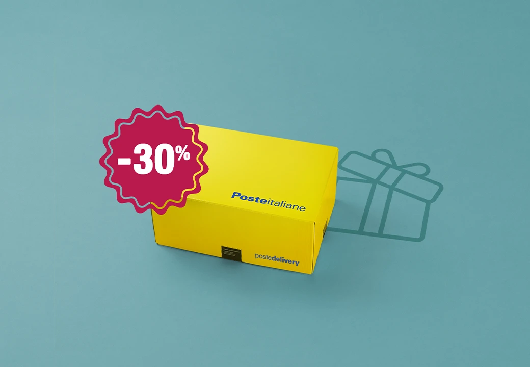 pacco giallo con bollino sconto