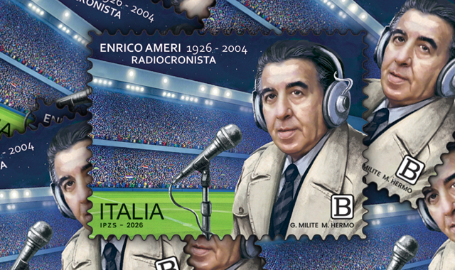 Un francobollo per Enrico Ameri, storica voce di “Tutto il calcio minuto per minuto”