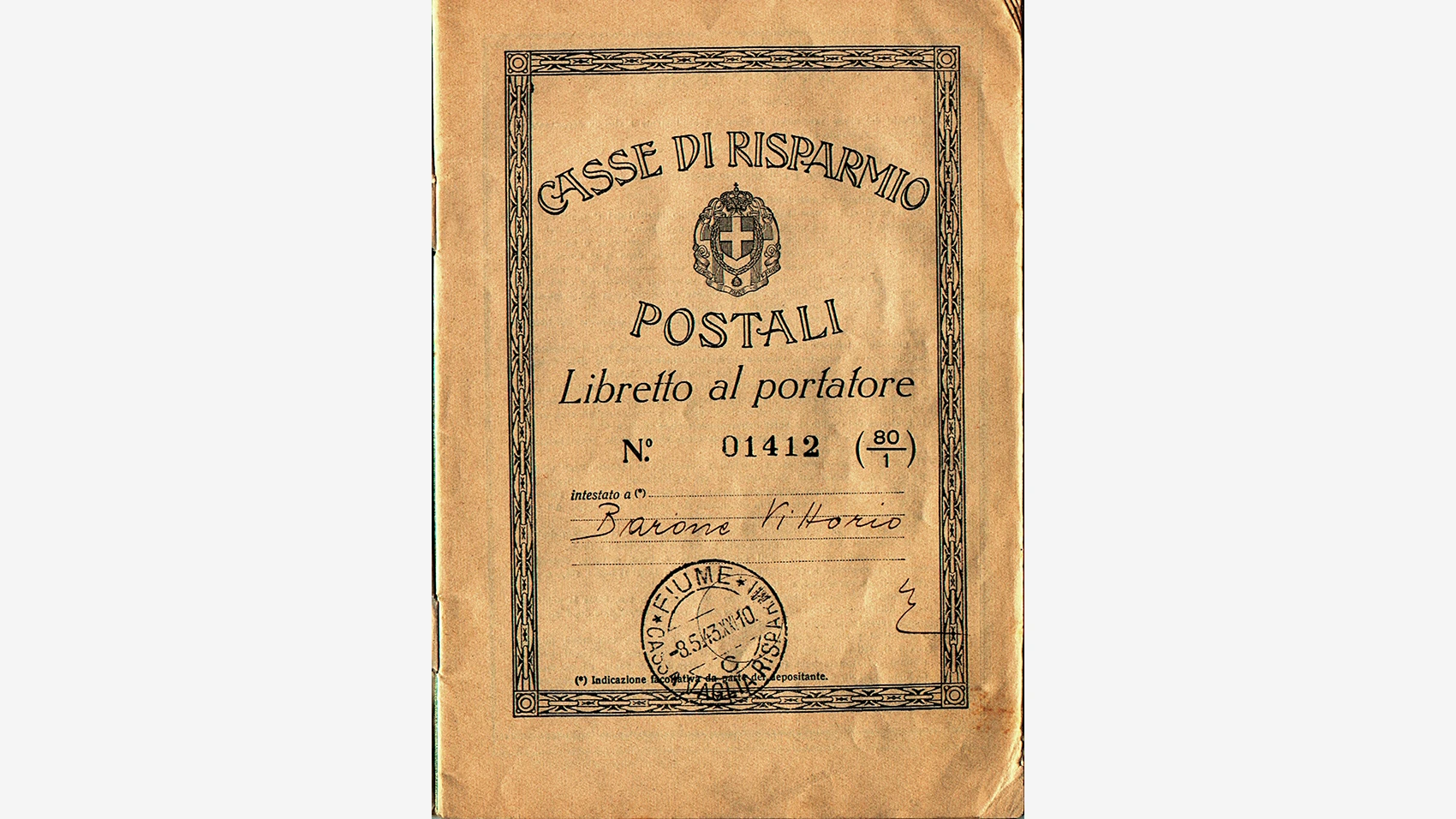 Libretto al portatore del 1943