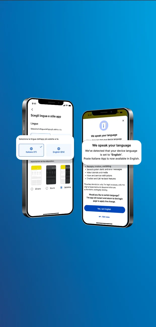 Cellulare su sfondo blu