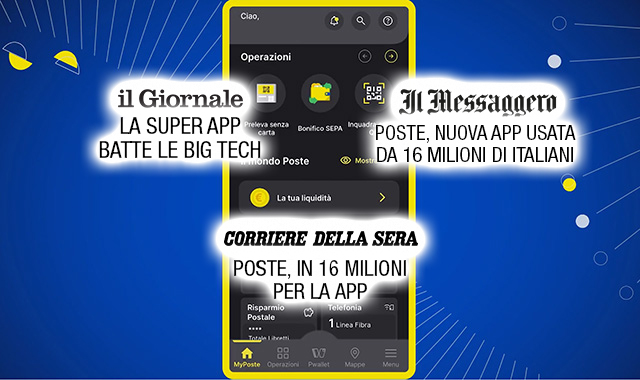 Sedici milioni di utenti: il successo dell’App di Poste sui quotidiani nazionali