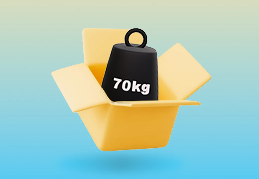 peso da 70kg dentro una scatola