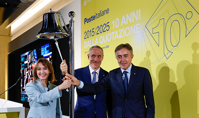 Poste Italiane Celebrates the Tenth Anniversary of Its Stock Market Listing at Piazza Affari