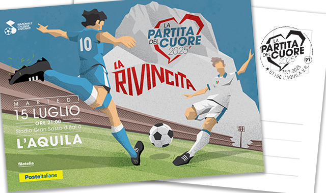 Dalla cartolina alle maglie dei giocatori, Poste scende in campo nella partita del cuore