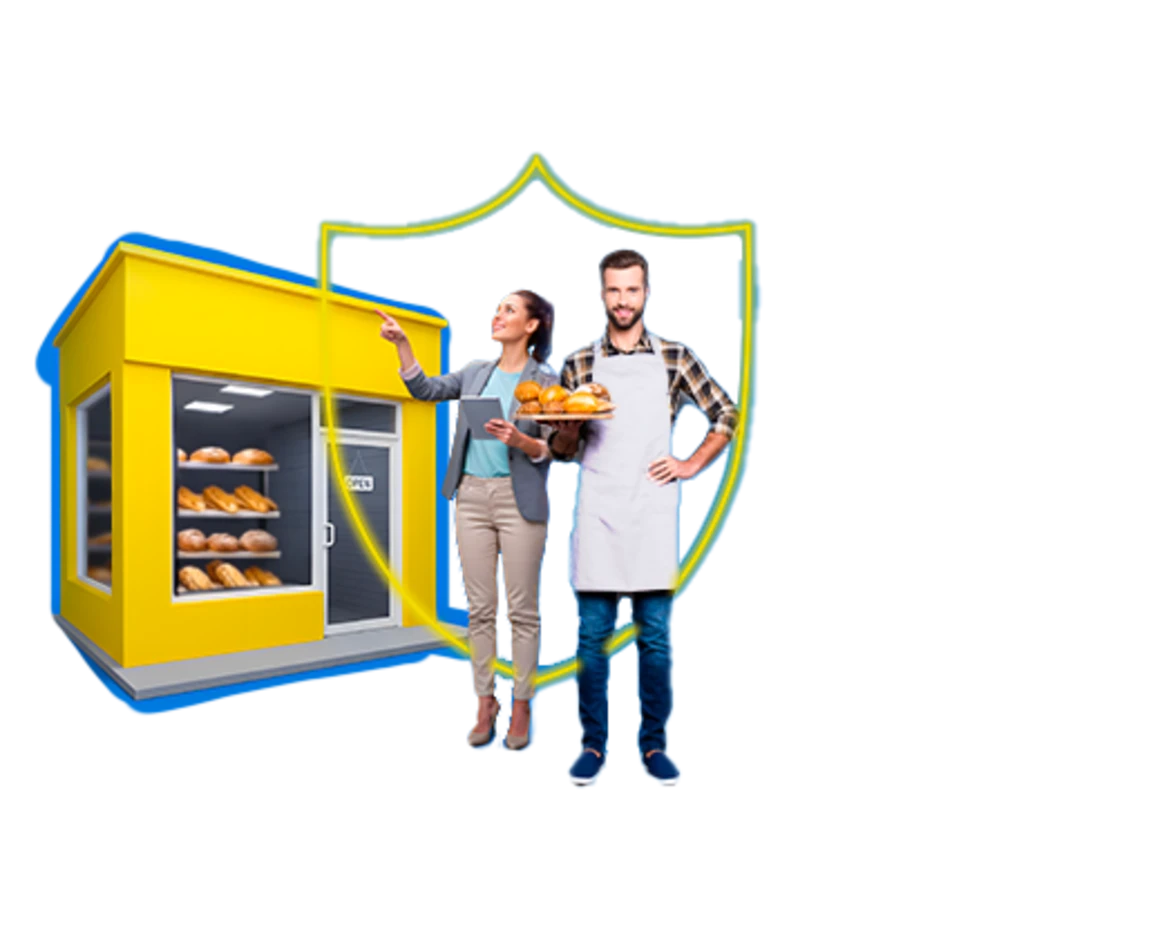 Poste Lavorare protetti coppia di imprenditori