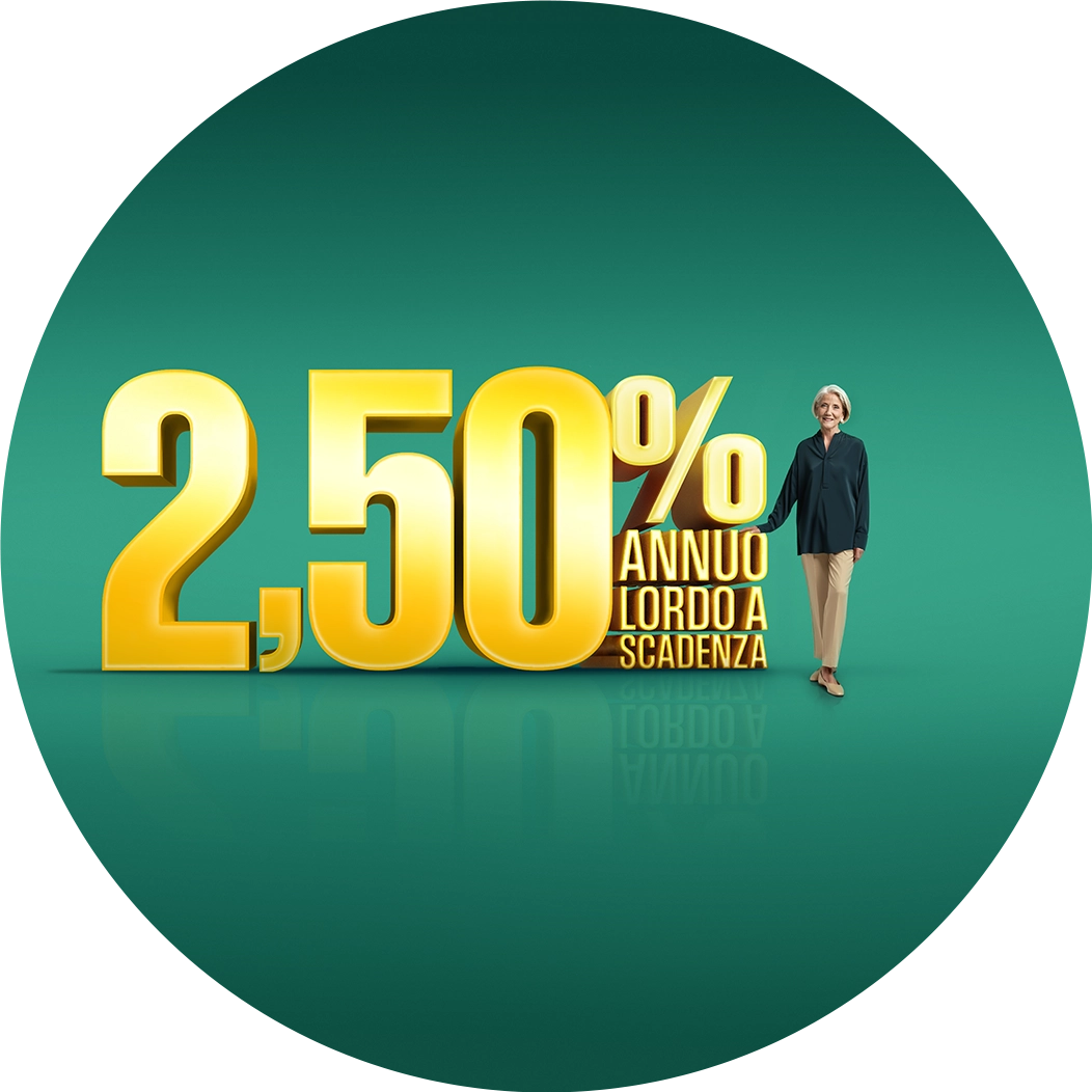 2,50% annuo lordo a scadenza