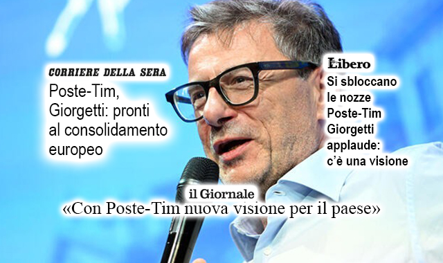 Il ministro Giorgetti: "L'iniziativa di Poste su Tim dà una visione al Paese"