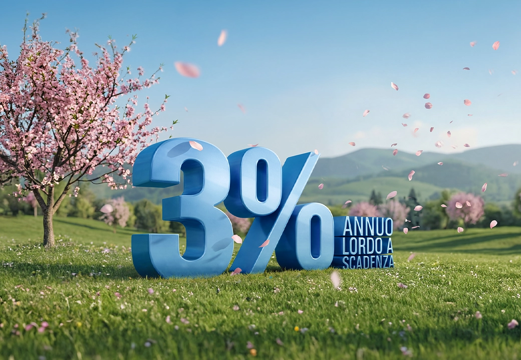 gigante percentuale celeste su sfondo primaverile