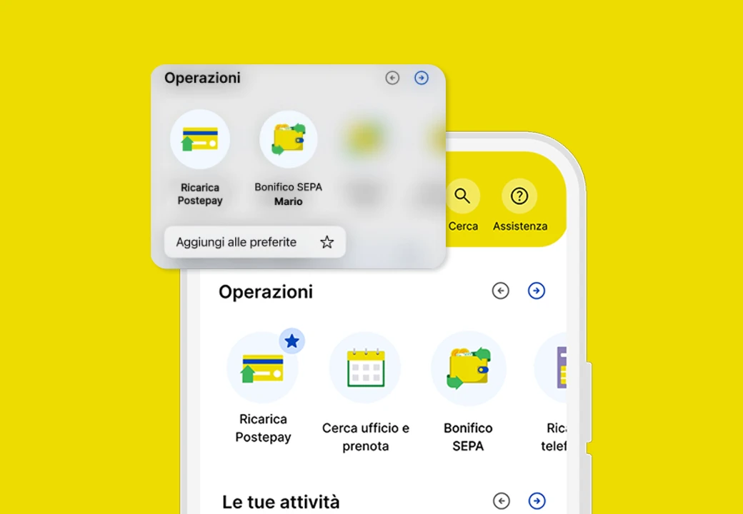 Schermata di uno smartphone su sfondo giallo