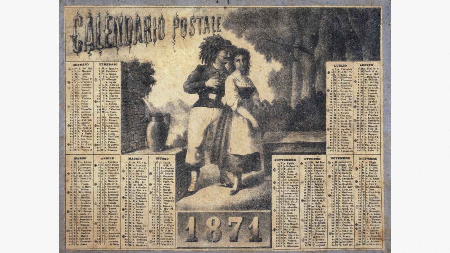 Calendario postale del 1871