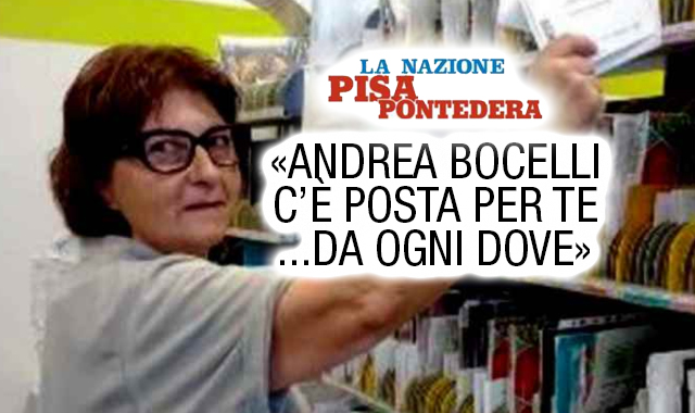 La portalettere di Lajatico e le lettere ad Andrea Bocelli da ogni parte del mondo
