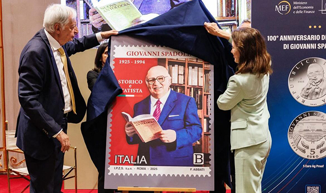 Poste presenta il francobollo per Spadolini, Giuli: “Fu il fondatore del ministero dei Beni culturali”, la Presidente Rovere: “Lo ricordiamo con un oggetto d’arte”       