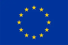 Bandiera Unione Europea stelle gialle su sfondo blu