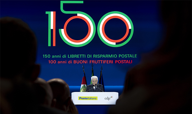 Il Presidente Sergio Mattarella rivolge il suo indirizzo di saluto in occasione del 150° anniversario del risparmio postale